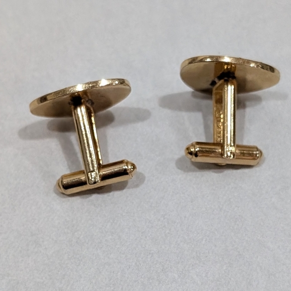 Vintage Brushed Gold Tone Flex-Let Cuff Links - Picture 7 of 10